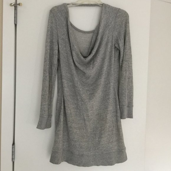 Myla Draped Open-Back Sweater Dress, Gray BCBG - Picture 3 of 8